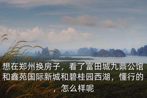 想在鄭州換房子，看了富田城九鼎公館和鑫苑國際新城和碧桂園西湖，懂行的，怎么樣呢