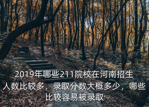 2019年哪些211院校在河南招生人數(shù)比較多，錄取分?jǐn)?shù)大概多少，哪些比較容易被錄取