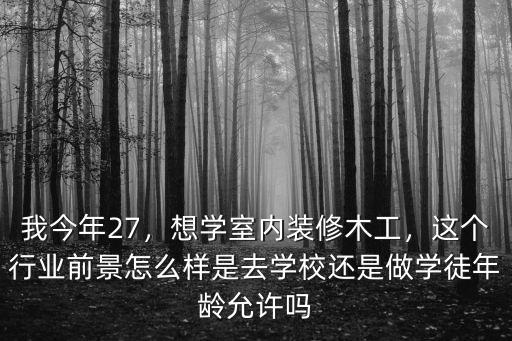 我今年27，想學室內裝修木工，這個行業前景怎么樣是去學校還是做學徒年齡允許嗎