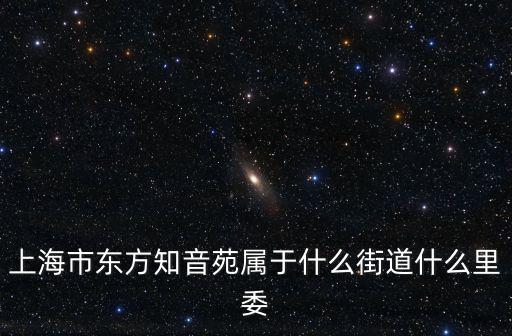 上海市東方知音苑屬于什么街道什么里委