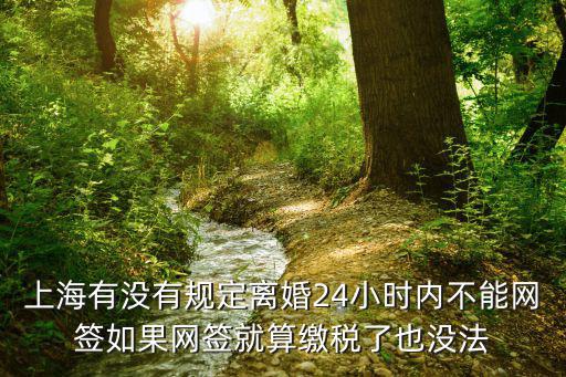 上海有沒有規定離婚24小時內不能網簽如果網簽就算繳稅了也沒法