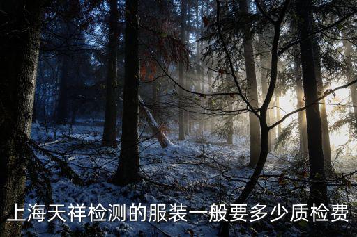 上海天祥檢測的服裝一般要多少質檢費