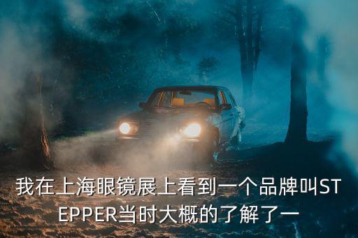 我在上海眼鏡展上看到一個品牌叫STEPPER當時大概的了解了一