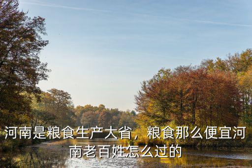 河南是糧食生產大省，糧食那么便宜河南老百姓怎么過的