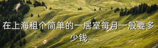 在上海租個(gè)簡單的一居室每月一般要多少錢