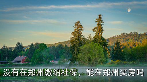 沒有在鄭州繳納社保，能在鄭州買房嗎