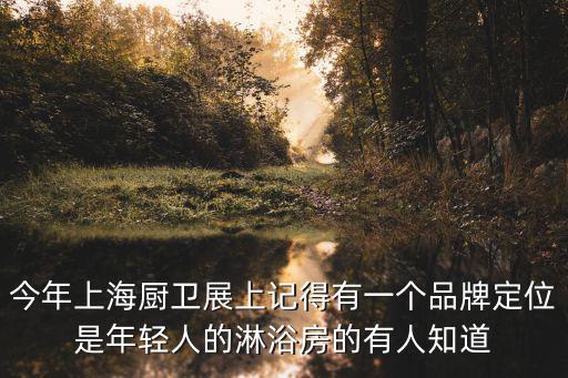 今年上海廚衛展上記得有一個品牌定位是年輕人的淋浴房的有人知道