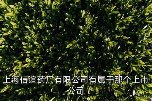 上海信誼藥廠有限公司有屬于那個上市公司