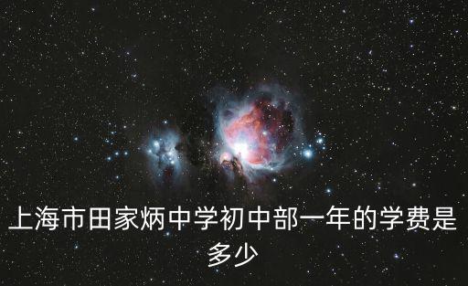 上海市田家炳中學初中部一年的學費是多少