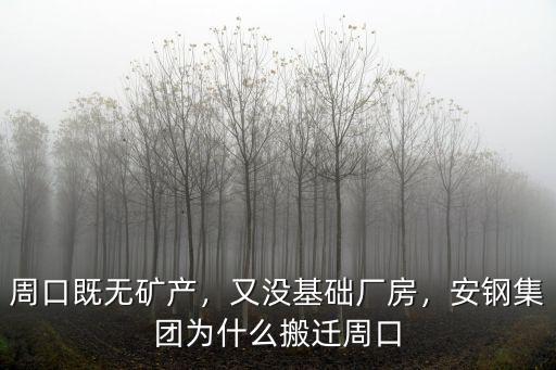 周口既無礦產，又沒基礎廠房，安鋼集團為什么搬遷周口