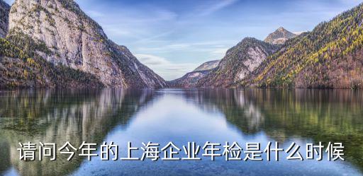 請問今年的上海企業年檢是什么時候