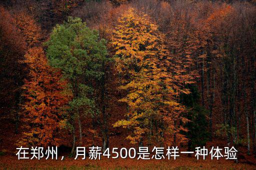 在鄭州，月薪4500是怎樣一種體驗
