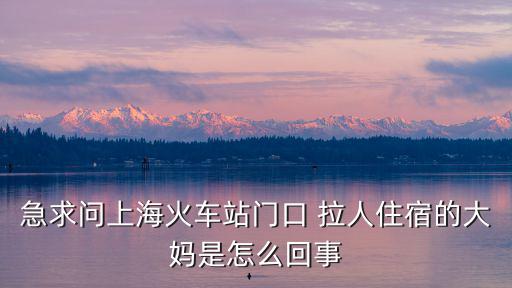 急求問上海火車站門口 拉人住宿的大媽是怎么回事