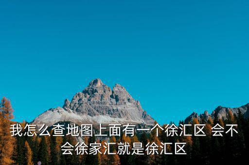 我怎么查地圖上面有一個徐匯區 會不會徐家匯就是徐匯區