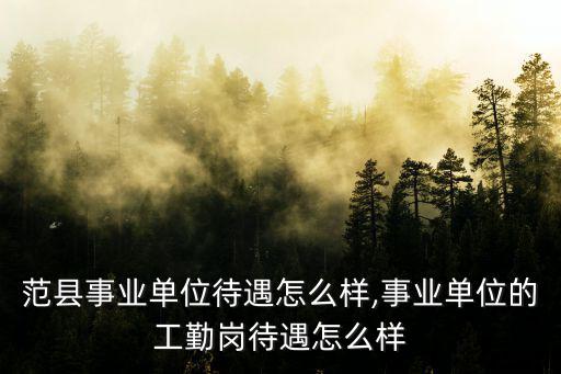 河南范縣事業單位待遇怎么樣,事業單位的工勤崗待遇怎么樣