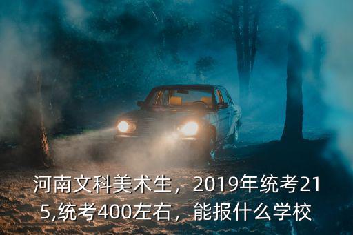河南文科美術(shù)生，2019年統(tǒng)考215,統(tǒng)考400左右，能報(bào)什么學(xué)校