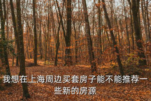 我想在上海周邊買套房子能不能推薦一些新的房源