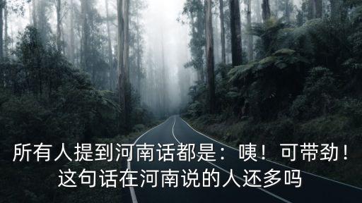 河南話怎么催人,所有人提到河南話都是