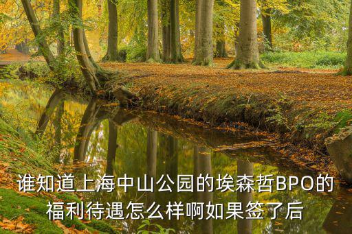 誰知道上海中山公園的埃森哲BPO的福利待遇怎么樣啊如果簽了后