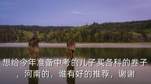 想給今年準備中考的兒子買各科的卷子，河南的，誰有好的推薦，謝謝