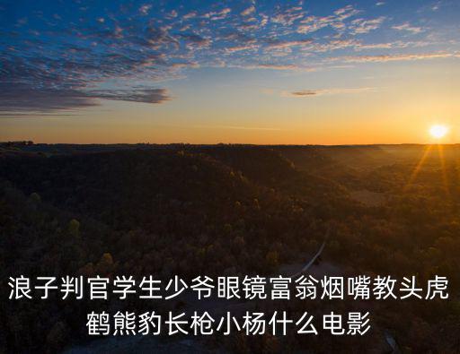 浪子判官學生少爺眼鏡富翁煙嘴教頭虎鶴熊豹長槍小楊什么電影