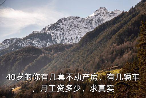 40歲的你有幾套不動(dòng)產(chǎn)房，有幾輛車，月工資多少，求真實(shí)