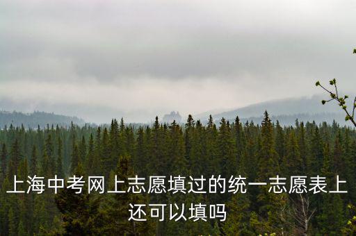 上海中考網，上海中考網上志愿填過的統一志愿表上還可以填嗎