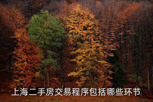 上海二手房交易程序包括哪些環節
