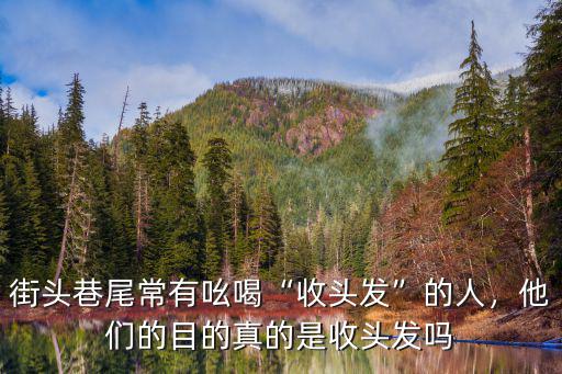 街頭巷尾常有吆喝“收頭發”的人，他們的目的真的是收頭發嗎