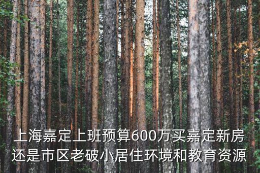 上海嘉定上班預算600萬買嘉定新房還是市區老破小居住環境和教育資源