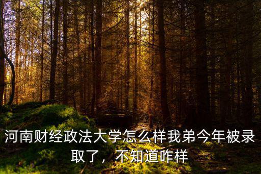 河南財經(jīng)政法大學(xué)怎么樣我弟今年被錄取了，不知道咋樣
