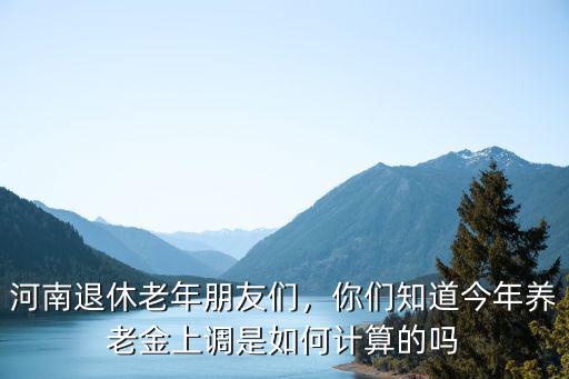河南退休老年朋友們，你們知道今年養老金上調是如何計算的嗎