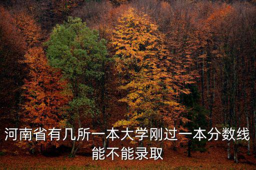 一本在河南錄取分?jǐn)?shù)線是多少,剛過一本分?jǐn)?shù)線能不能錄取