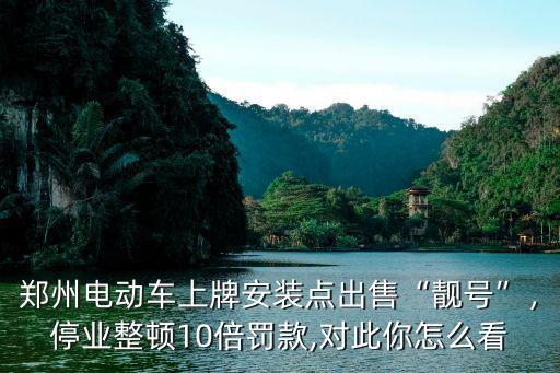 鄭州電動車上牌安裝點出售“靚號”，停業整頓10倍罰款,對此你怎么看