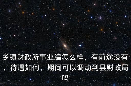 鄉鎮財政所事業編怎么樣，有前途沒有，待遇如何，期間可以調動到縣財政局嗎