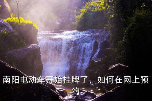 南陽電動車開始掛牌了，如何在網上預約