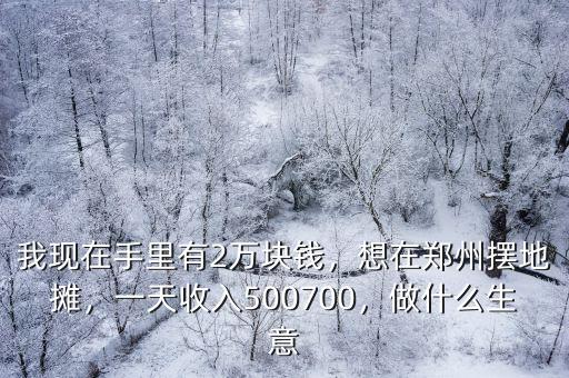 我現在手里有2萬塊錢，想在鄭州擺地攤，一天收入500700，做什么生意