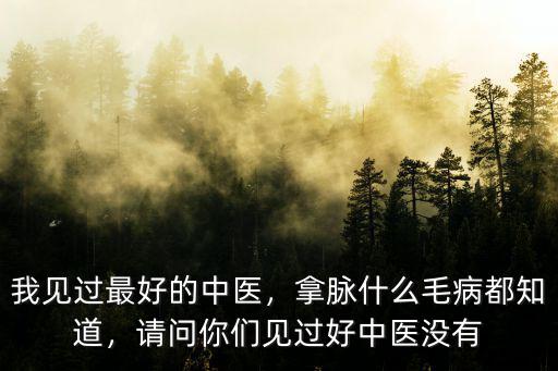 鶴壁哪里有好的的中醫醫生,我見過最好的中醫