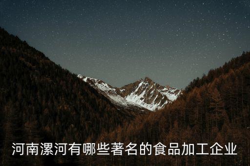 漯河有多少食品廠,河南漯河食品城都有什么特產
