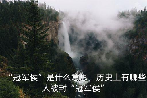 南陽冠軍人冠軍是哪里,歷史上有哪些人被封冠軍侯