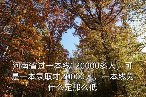 河南省過一本線120000多人，可是一本錄取才20000人，一本線為什么定那么低