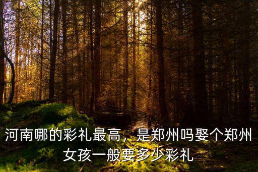 河南哪的彩禮最高，是鄭州嗎娶個(gè)鄭州女孩一般要多少彩禮