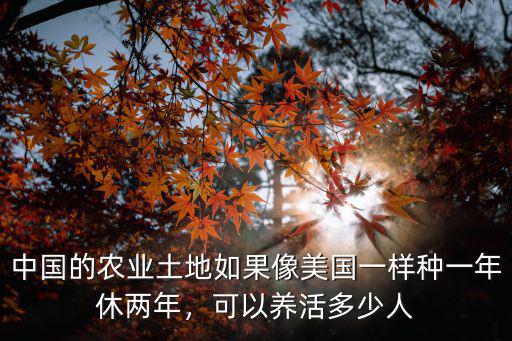 中國的農業土地如果像美國一樣種一年休兩年，可以養活多少人