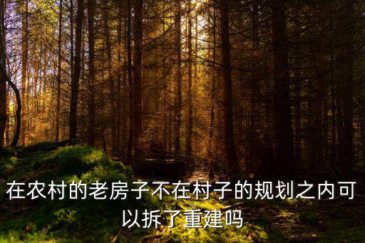 在農村的老房子不在村子的規劃之內可以拆了重建嗎