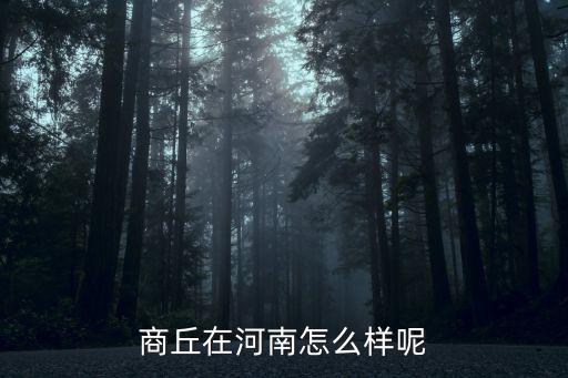 商丘在河南怎么樣呢