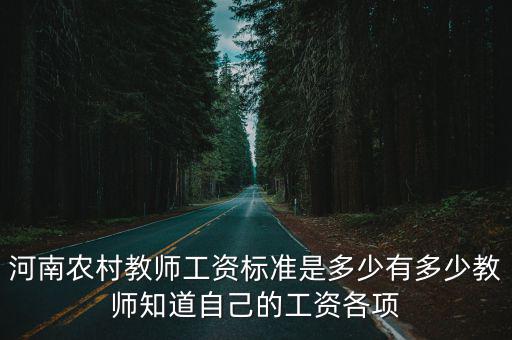 河南農村教師工資標準是多少有多少教師知道自己的工資各項