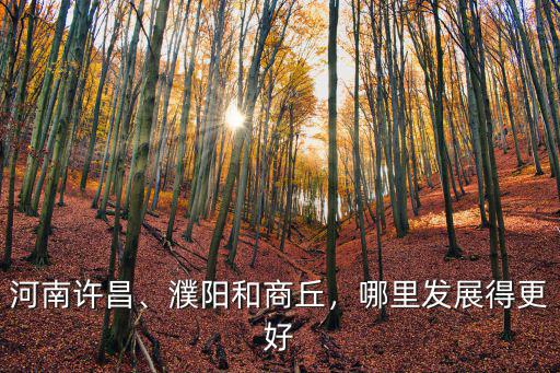 河南許昌、濮陽和商丘，哪里發展得更好
