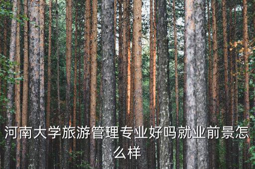 河南大學旅游管理專業好嗎就業前景怎么樣