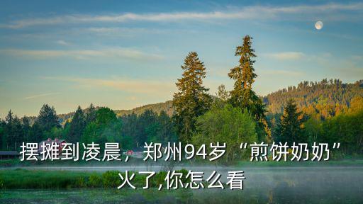 擺攤到凌晨，鄭州94歲“煎餅奶奶”火了,你怎么看