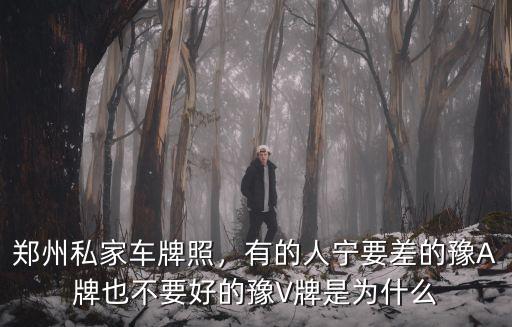 鄭州私家車牌照，有的人寧要差的豫A牌也不要好的豫V牌是為什么